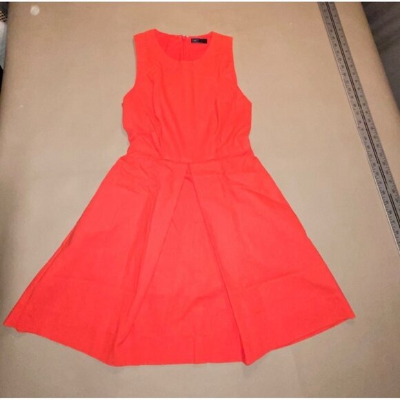 Gap Sleeveless ALine Dress Rose Bush Red Cotton Blend Size 02 - Picture 2 of 12